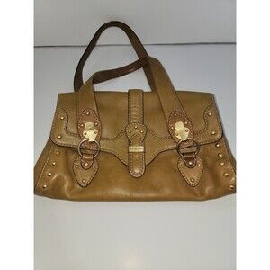 Michael Kors Women's Purse Tan Brown and Gold Accents Vintage Rare Bag Studded